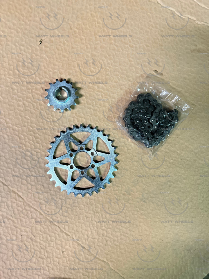 SUR-RON Sprocket Kit – Front & Rear Sprockets with Chain for Light Bee X / Pro Bikes